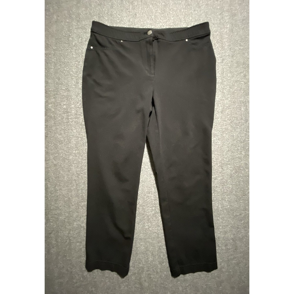 Chicos Dress Pants Black Straight Leg Stretch Size 1.5